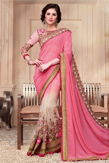 Royal Pink Wedding Saree