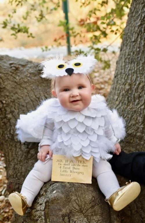 tee valkoinen pöllö vauvan karnevaaliasu itse