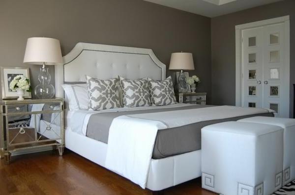 valkoinen nahka huonekalut makuuhuone design seinän väri
