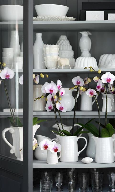 DIY valkoinen orkidea koristelu