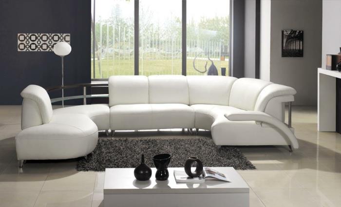 valkoinen olohuoneen kalusteet valkoinen sohva harmaa seinä