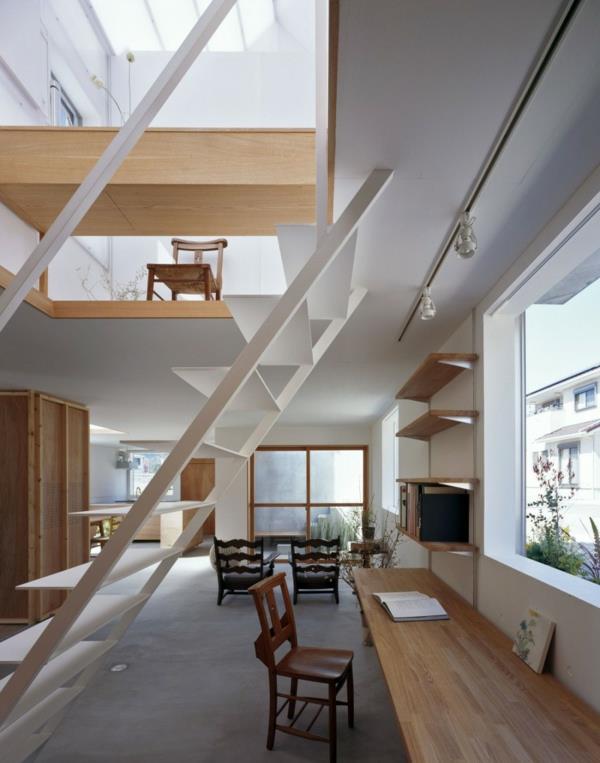 Valkoinen läpinäkyvä talo Aasian suunnittelupöytä
