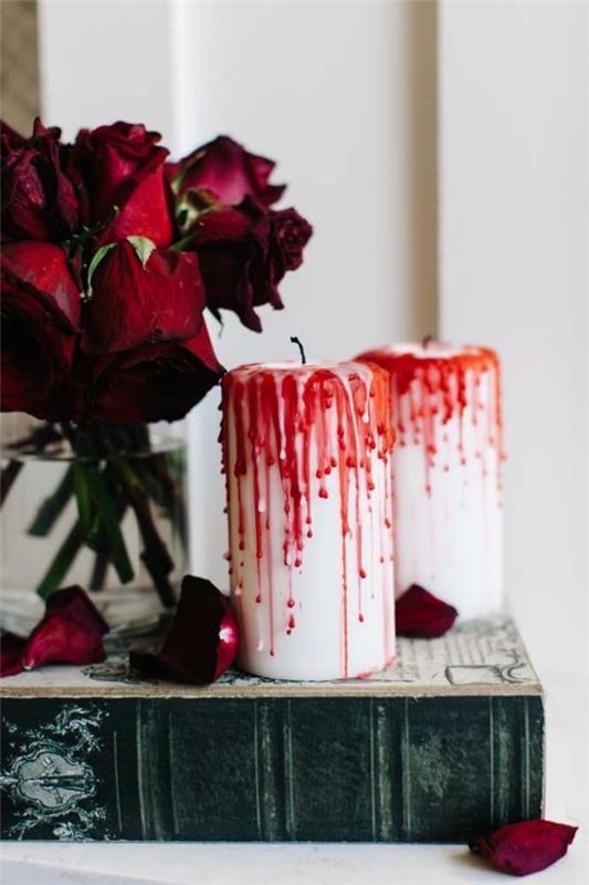 joulukynttilät - koristeelliset kynttilät, joissa on verta