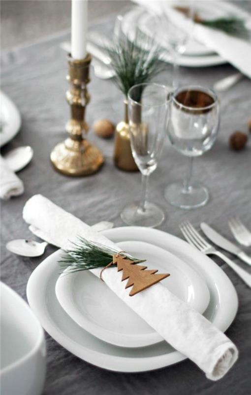 Tinker joulupöydän koristeluideoita lautasliina rengas itse
