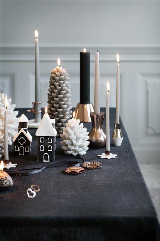 Ideoita joulupöydän koristeluun kynttilöillä