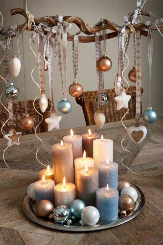 joululahjaideoita kynttilät pallo deco -ideat pöytäkoristeet
