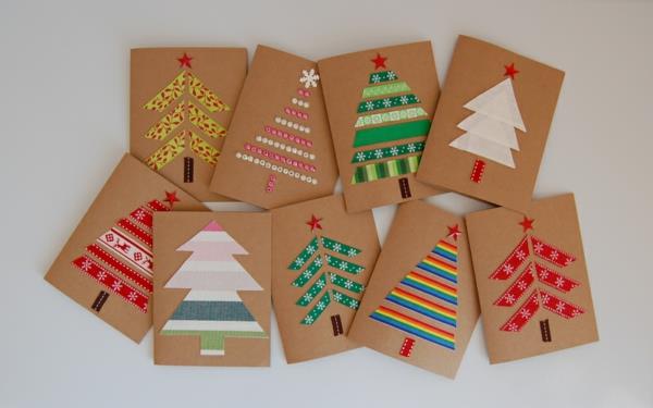 Joulun käsityöt Joulukortit käsityöt kuusen värinen paperi