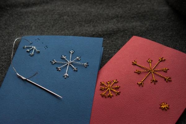 joulu käsityöideoita tinker joulukortit lumihiutaleet värillinen paperi