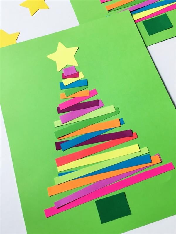 Joulukäsityöt lasten kanssa tekevät itse joulukorttien perusmuodot