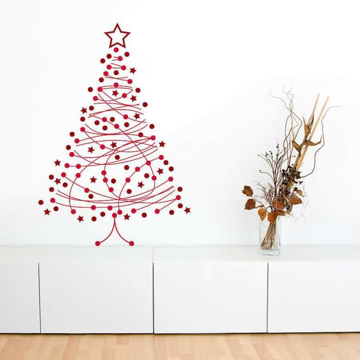 joulukuusi keinotekoinen keinotekoinen joulukuusi testi seinäseinän läpi tarra filigraani