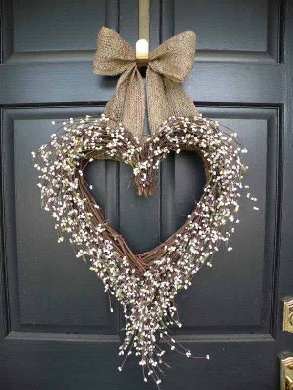 Joulukoristeet tinker oven seppele sydämen muotoinen jousi