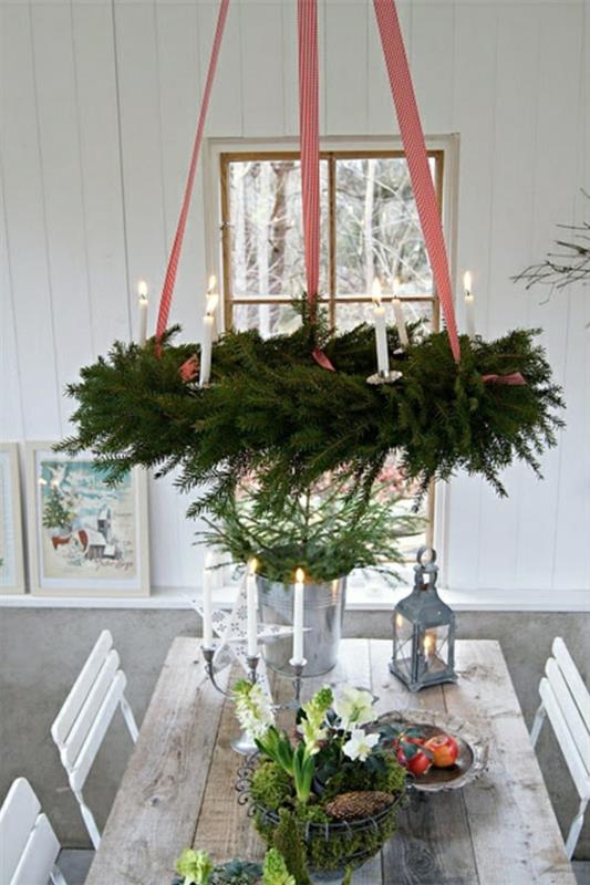 joulukoriste-tinker-ovi-seppele-joulupöytä-koriste-ideoita