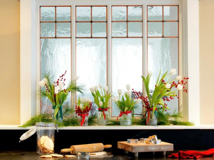 joulukoriste ikkunaikkunat ruusunmarjat ikkunan koristelu