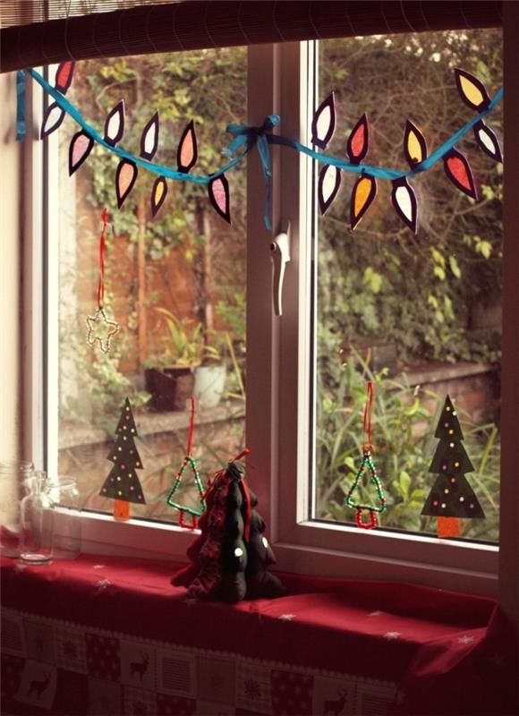 joulukoristeita ikkunan koristelu seppele sisustus kohteita