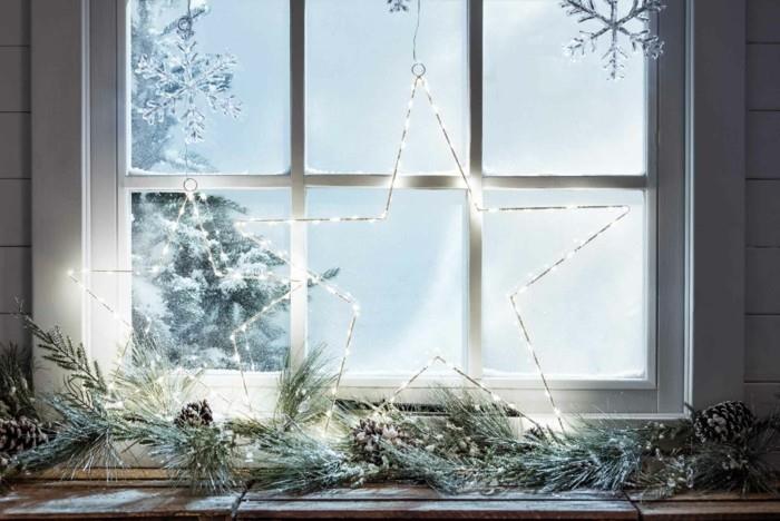 joulukoristeet ikkuna valot lumihiutaleet