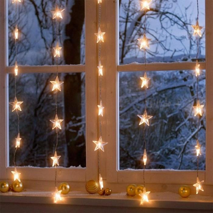 joulukoriste ikkuna keiju valot joulupallot