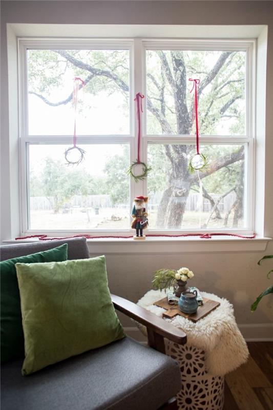 joulukoriste ikkuna yksinkertainen ikkunan koristelu