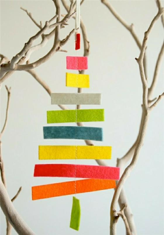 joulukoristeita ideoita diy joulukuusi koristeet tehdä sinusta tuntuu värikkäitä raitoja ajopuu