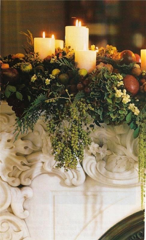 joulu takka koristella deco adventti seppele ja kynttilät