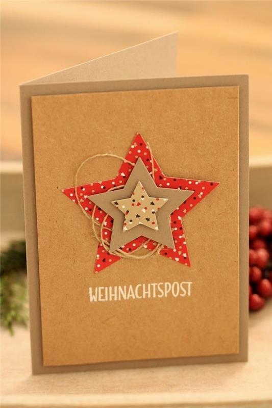 Joulukortti tinker paperi leikattu joulu tähti kerros