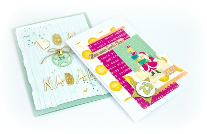 tinker joulukortit glitter käärepaperi