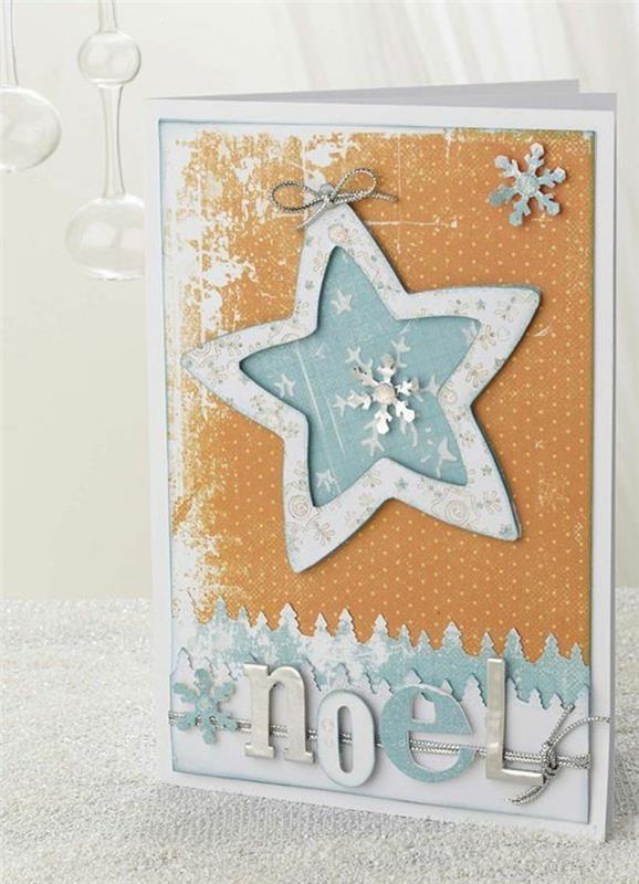 tinker joulukortit diy käärepaperi tähti lumikiteet