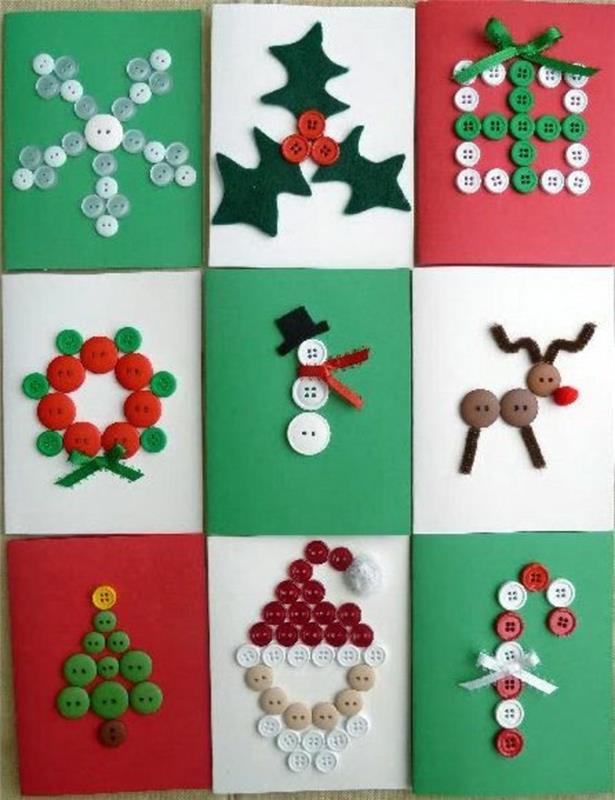 tinker joulukortit painikkeet diy ideat lumiukko joulupukki
