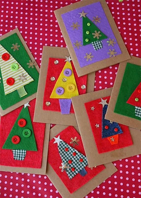 tinker joulukortit malleja värikäs kuusen