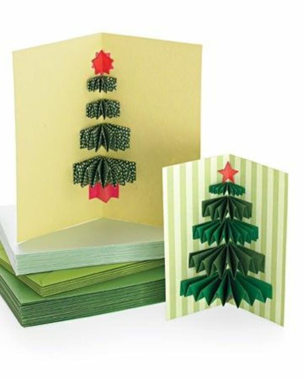 tinker joulukortit ideoita kaunis kuusen vihreä