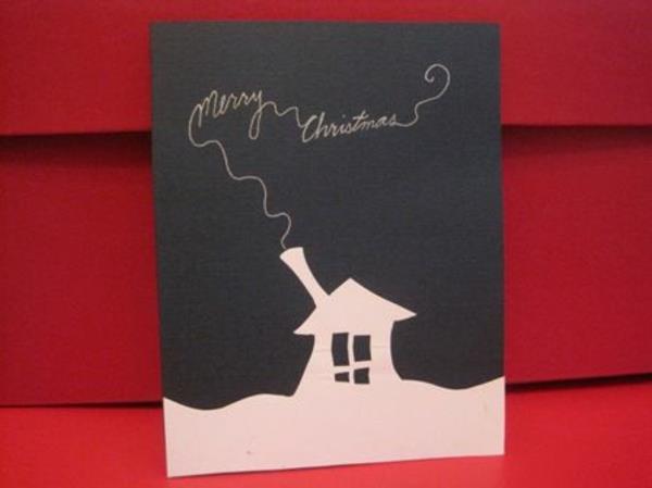 tinker joulukortit ideoita kaunis valkoinen talo