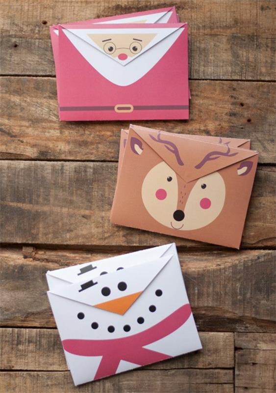 tinker joulukortit itse ideoita eläimet lumiukko