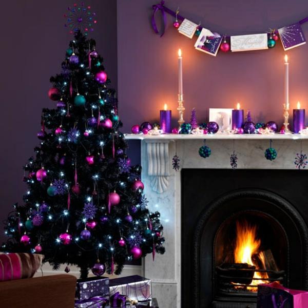 tinker joulukoristeet kuusen koristella violetti puu pallot