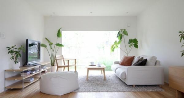 valkoinen moderni olohuone ideasuunnittelu minimalistinen