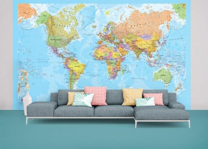 maailmankartta seinä tuore seinäkoriste värilliset heitotyynyt