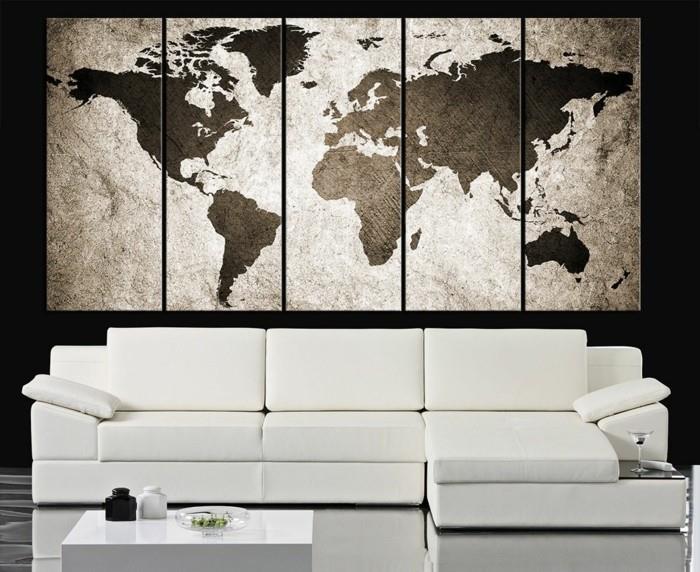 maailmankartta seinä retro -tyylinen seinäkoriste olohuone