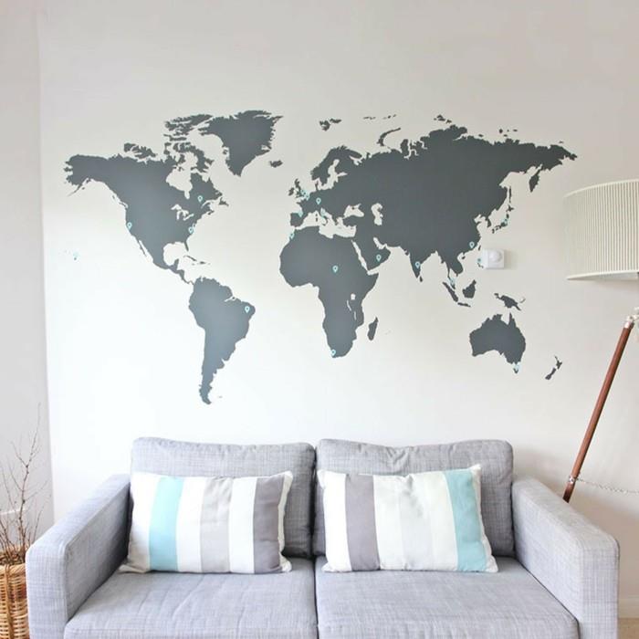 maailmankartta seinäseinä tarra seinäkoriste raita tyyny