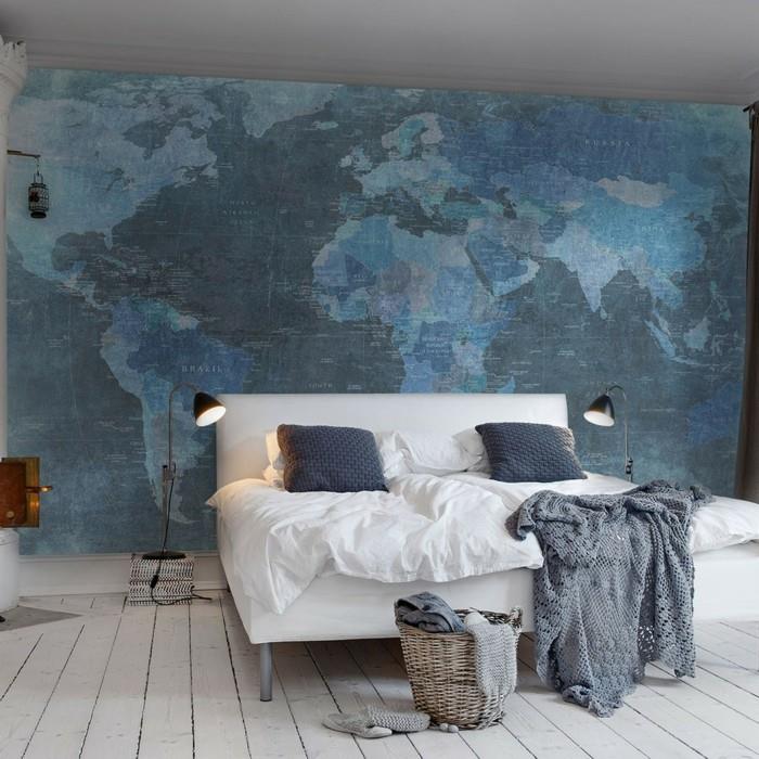 maailmankartan seinä kaunis seinäsuunnittelu makuuhuoneen sali lattia