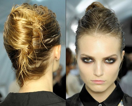 Wetlook Hair Twisted Bun