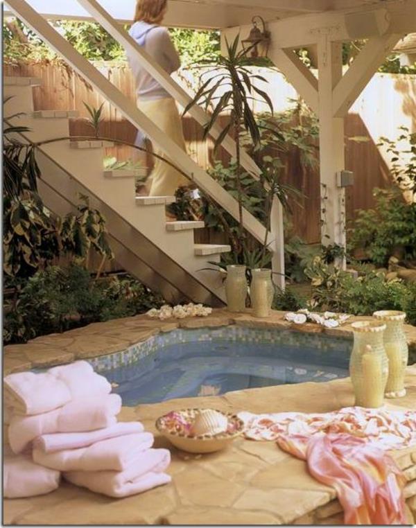 poreallas puutarhassa wellness