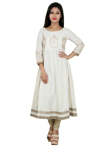 Hvid Anarkali Kurta