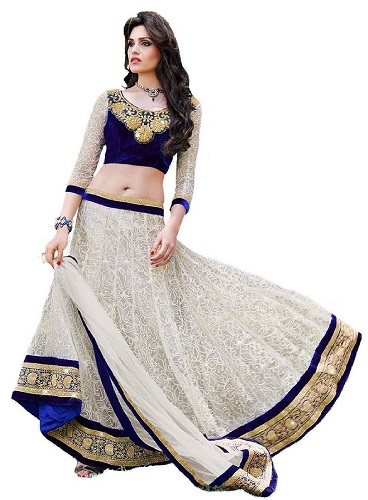 Kék és fehér Lehenga