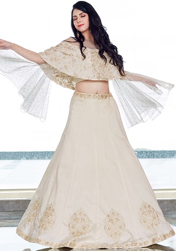 Hvid brude Lehenga