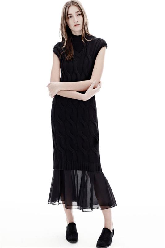 talvimekot naiset musta neulottu mekko neuleet fw 2014 2015