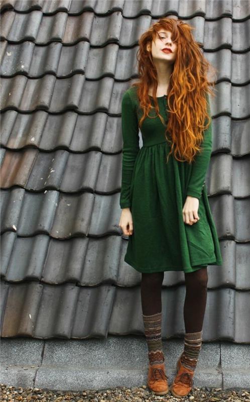 talvimuoti talvimekot neulottu mekko trendivärit vihreä