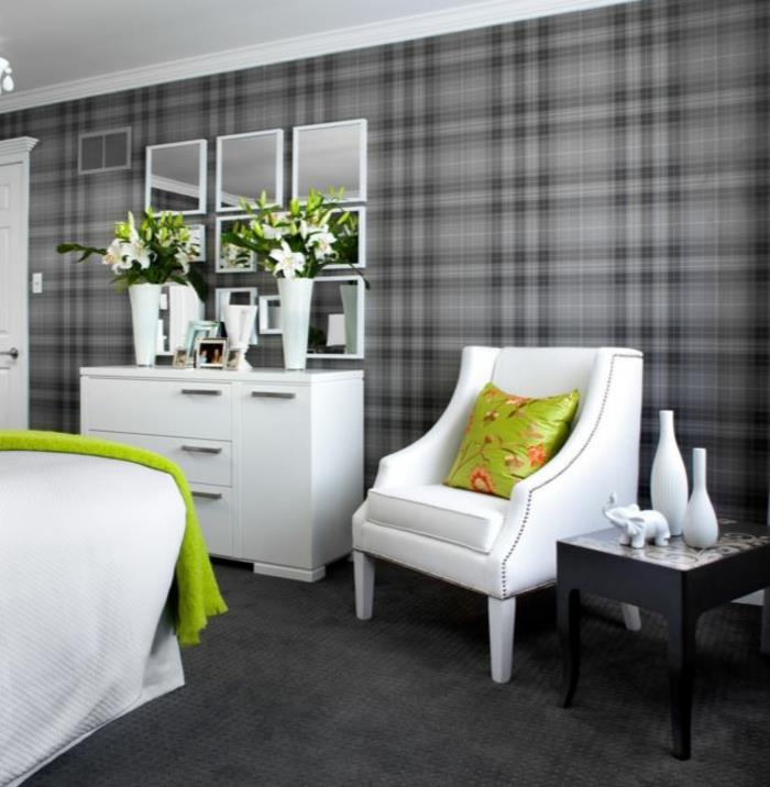seinät suunnittelu orgaanisia kuvioita tartan harmaa