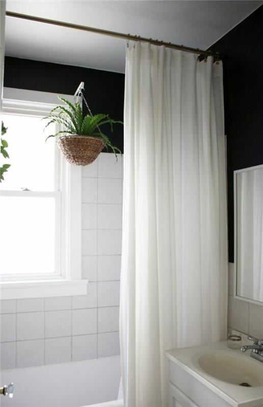 seinien maalausideat kylpyhuone tumman seinän väri valkoinen seinälaatta