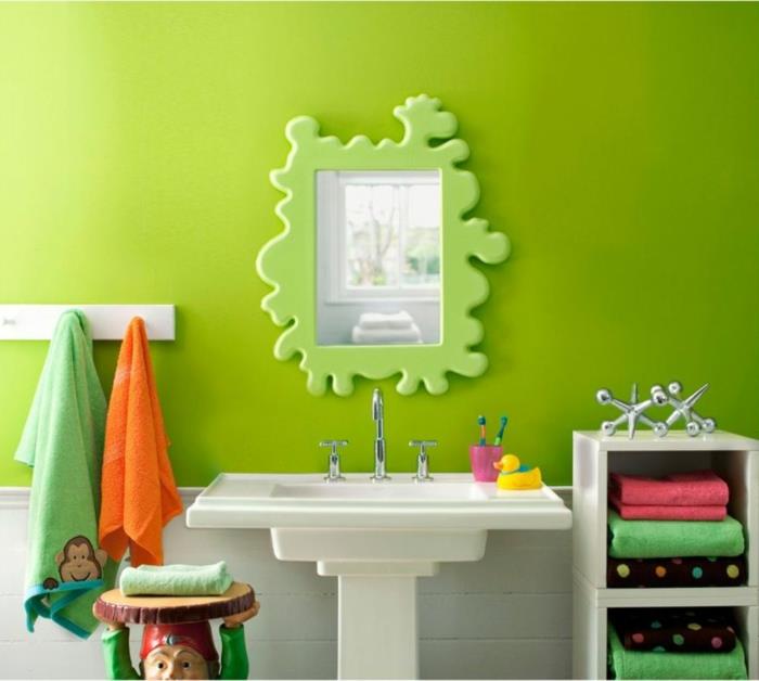maalaa seinät ideoita kylpyhuone lapset vihreät seinät