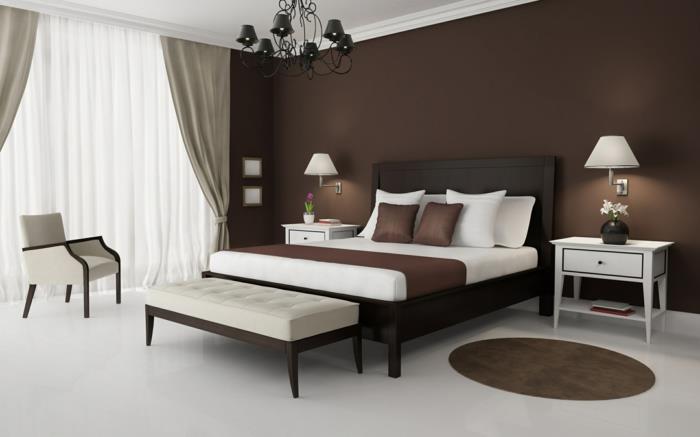 maalaus seinät ideoita koti ideoita makuuhuone ruskea seinän väri valkoinen lattia