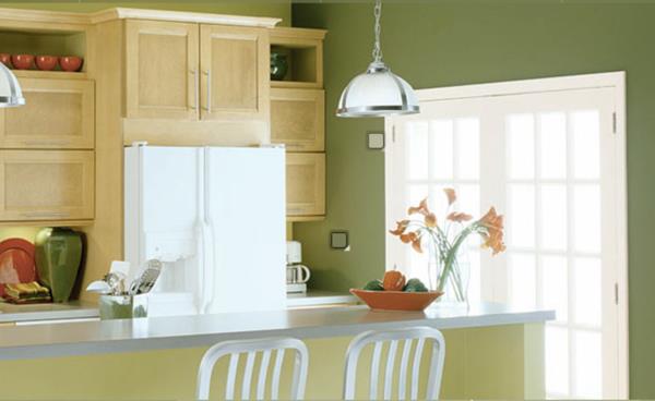 maalaus seinät seinän väri oliivinvihreä keittiön suunnittelu