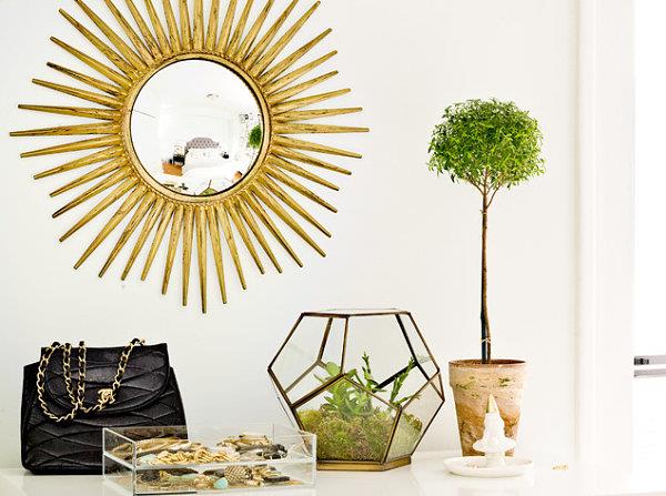 elävä ja sisustava bonsai -seinäkoriste eteisen peilikehys aurinko